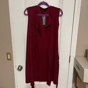 Boohoo duster vest -NWT